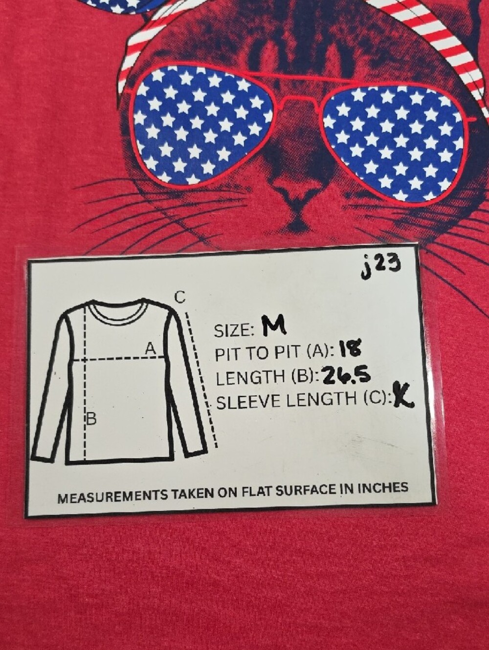 Way to Celebrate! Red White & Blue Patriot Cat Graphic Tank Top - Medium - Picture 6 of 6